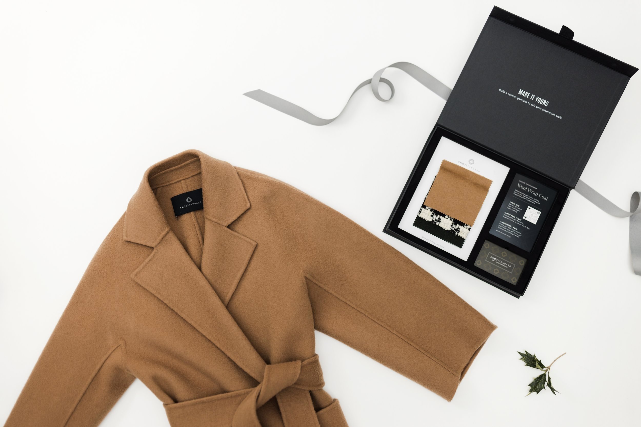 Graphic depicting UI-styled buttons with different categories of interior design items on top of an image of a modern interior living room.