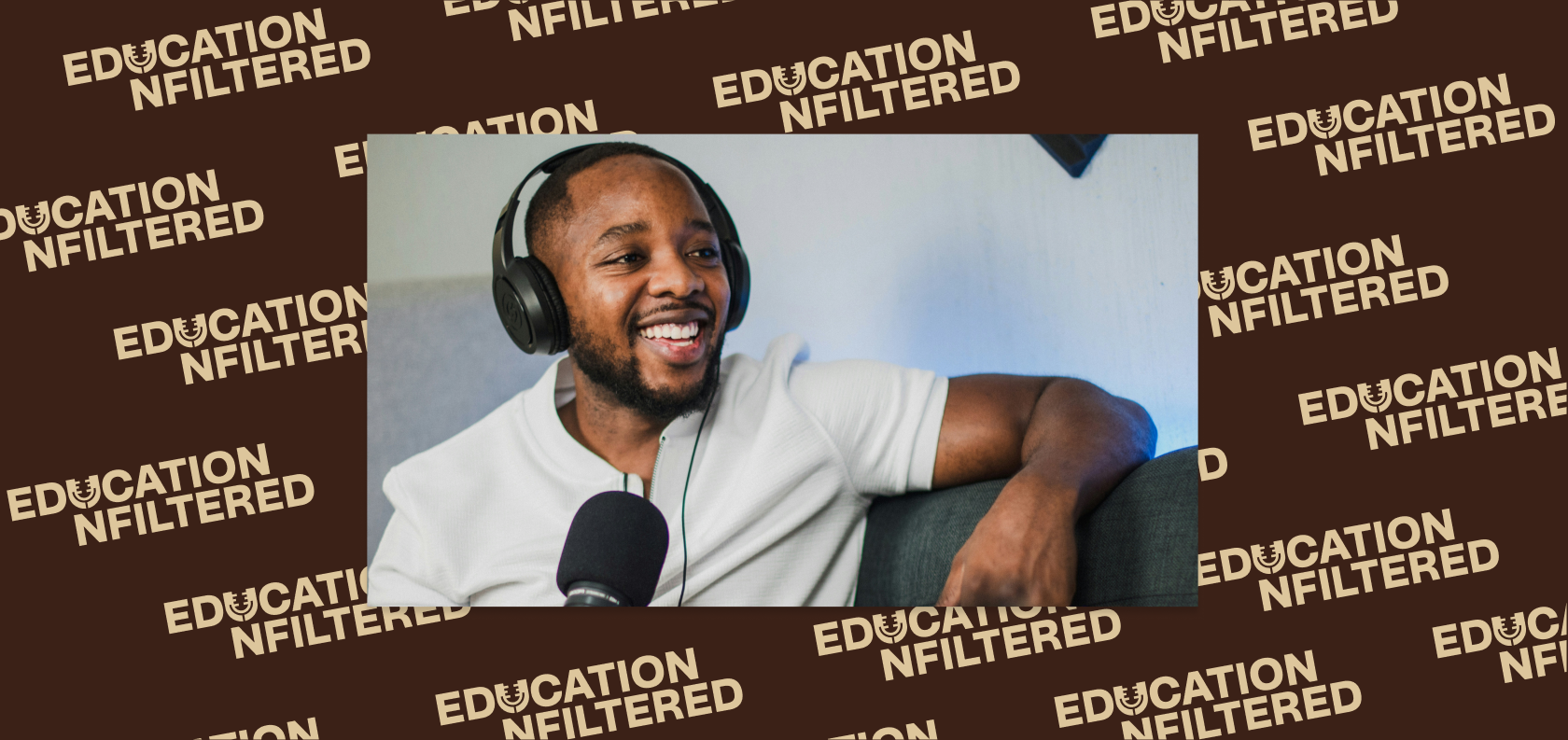 Graphic depicting UI-styled buttons with different categories of interior design items on top of an image of a modern interior living room.