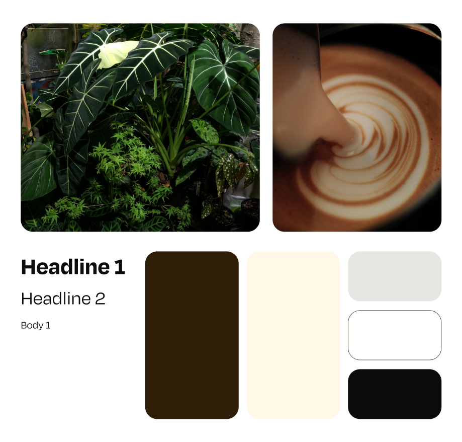 Graphic depicting a color palette of Stone Brown, Dark Navy, Beige, and Cream White along with corresponding hex color codes.